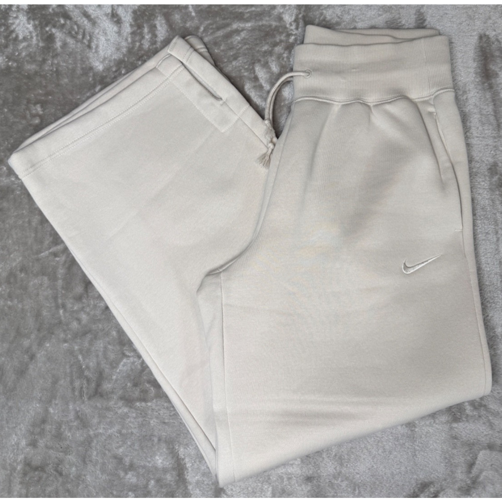 Nike Wide Leg Pants in Light Cream